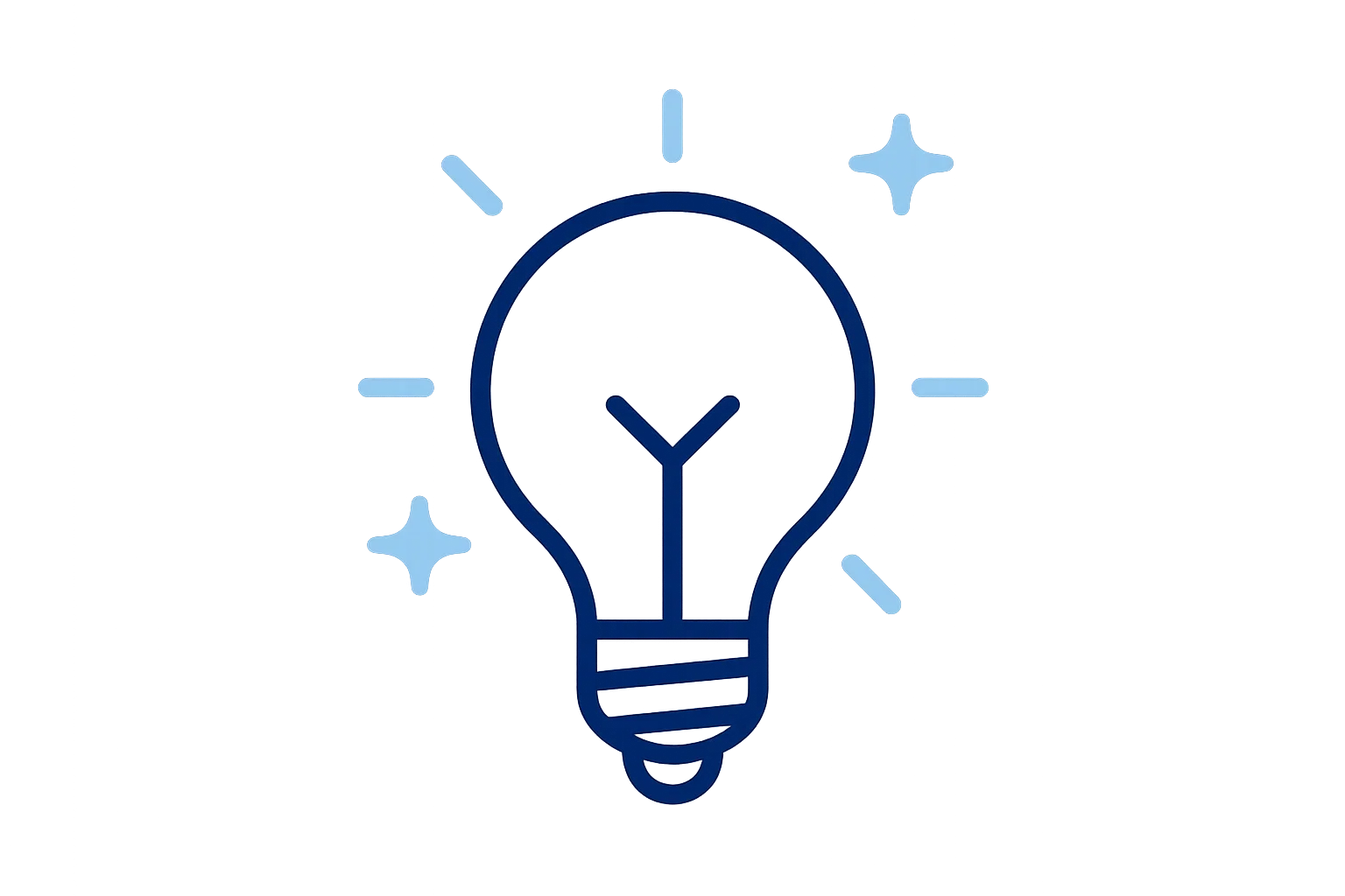 Cartoon lightbulb icon representing innovation